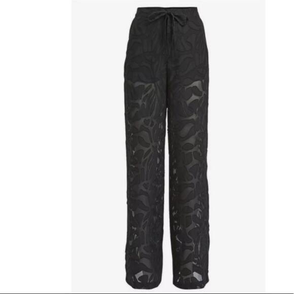 NWT Night night Jonathan Simkhai sheer panel drawstring pants black sz M - Picture 1 of 9